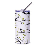 Stylish White Tumbler with Bird and Branch Design product type